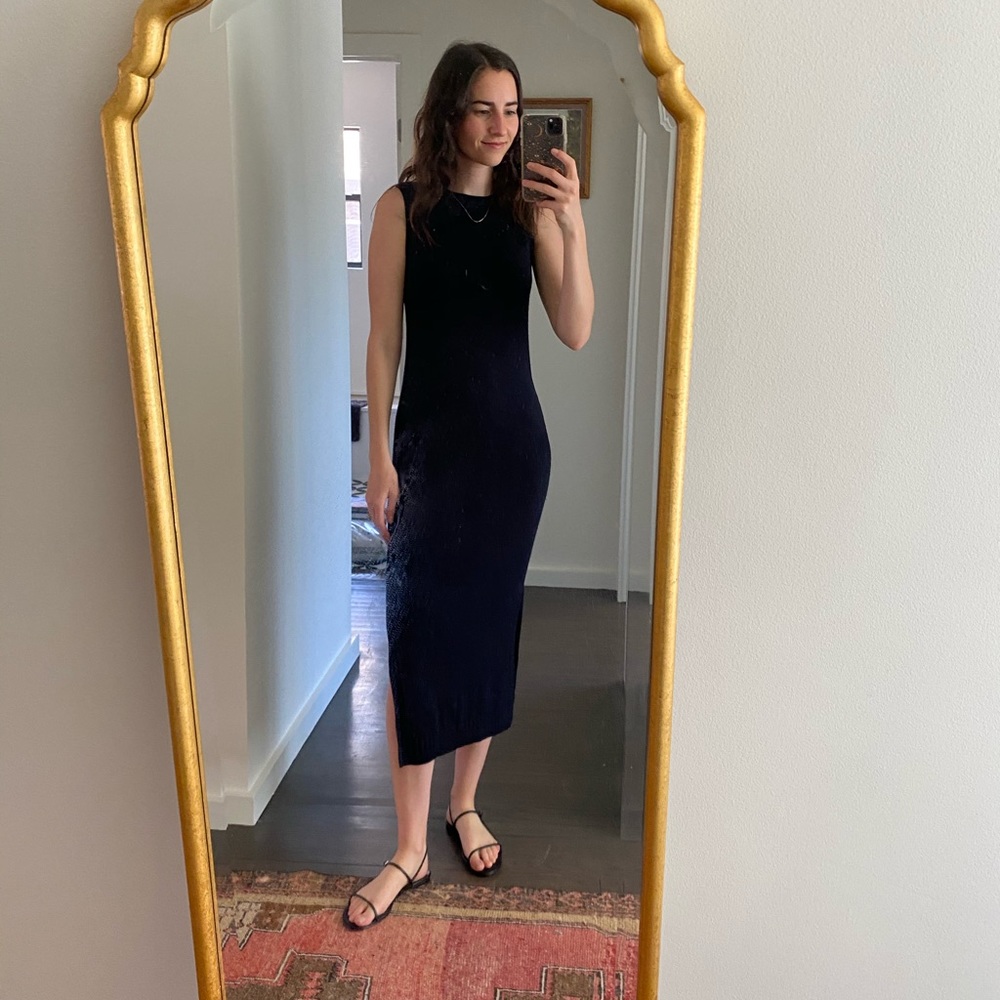 Whistles Navy Midi Dress
